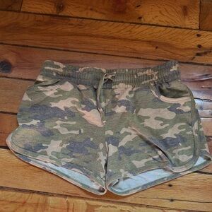Joe's Jeans Girls Camo Drawstring Athletic Shorts - Green & Tan